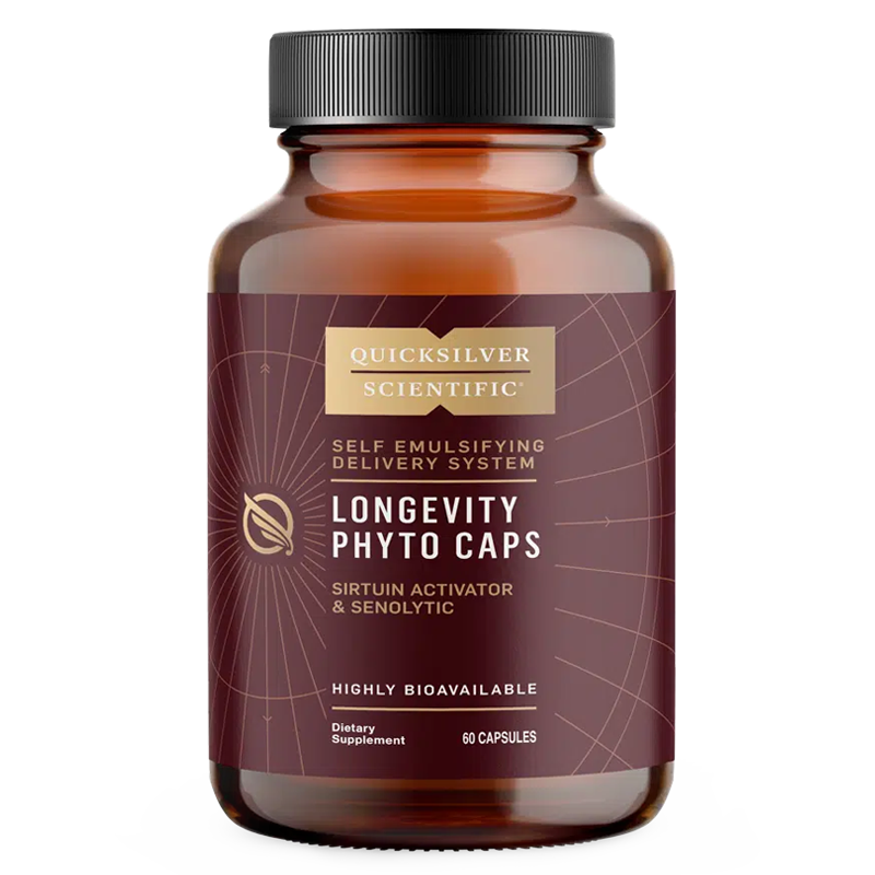 Quicksilver Scientific Longevity Phyto Caps is a proprietary blend of clean, bioactive, and anti-aging phytonutrients